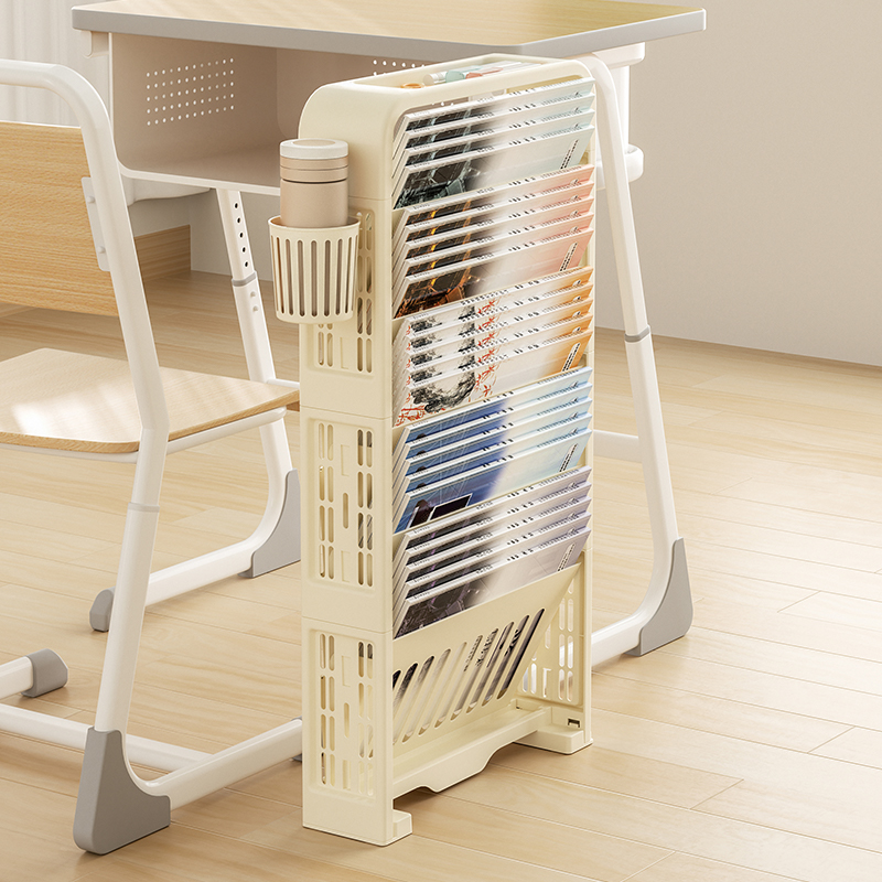 Desk Setup Organization - UFORU Movable bookshelf drop wheel desktop