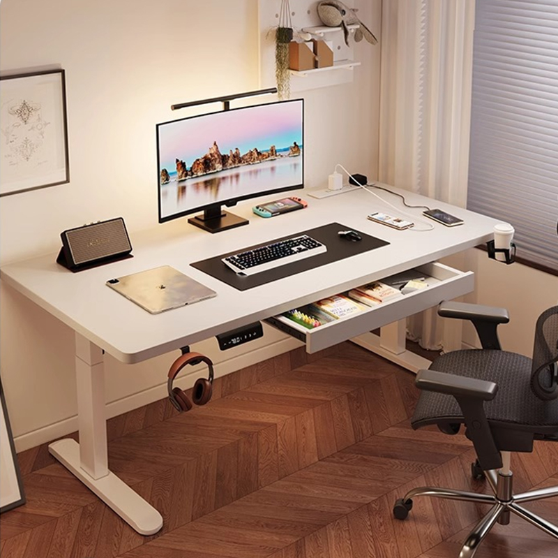 Desk Setup Dual Monitor - Modern Iron Dual Motor Electric Standing