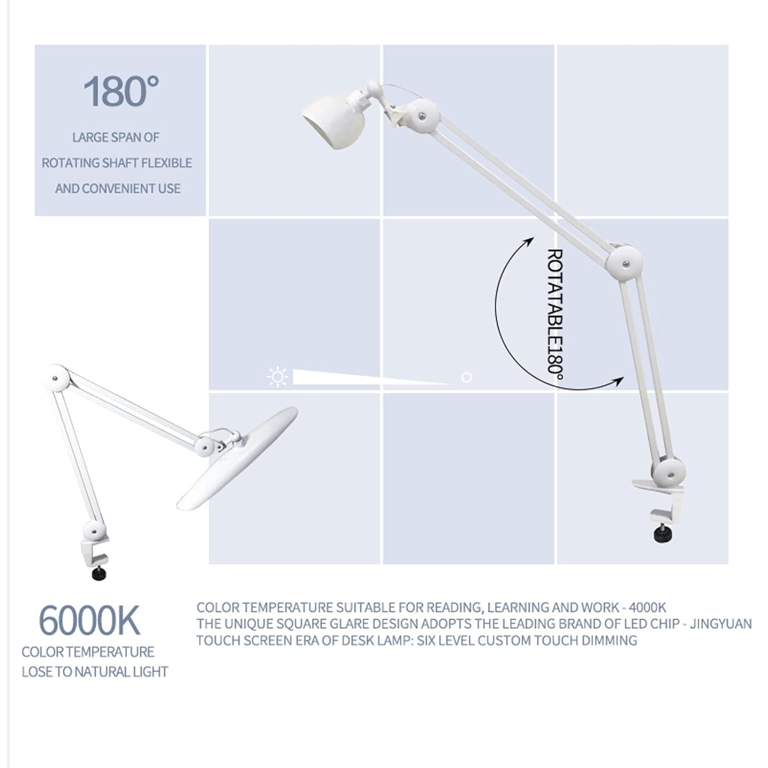 24W LED Desk Lamp with Clam 19 - огляд і ціна Desk Setup Room