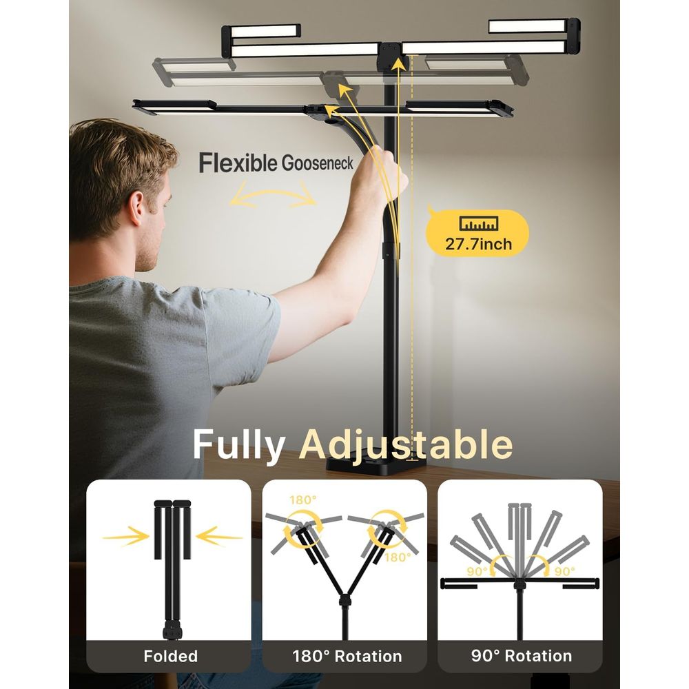 42-inch LED Desk Lamp with Adj - огляд і ціна Desk Setup Dual Monitor