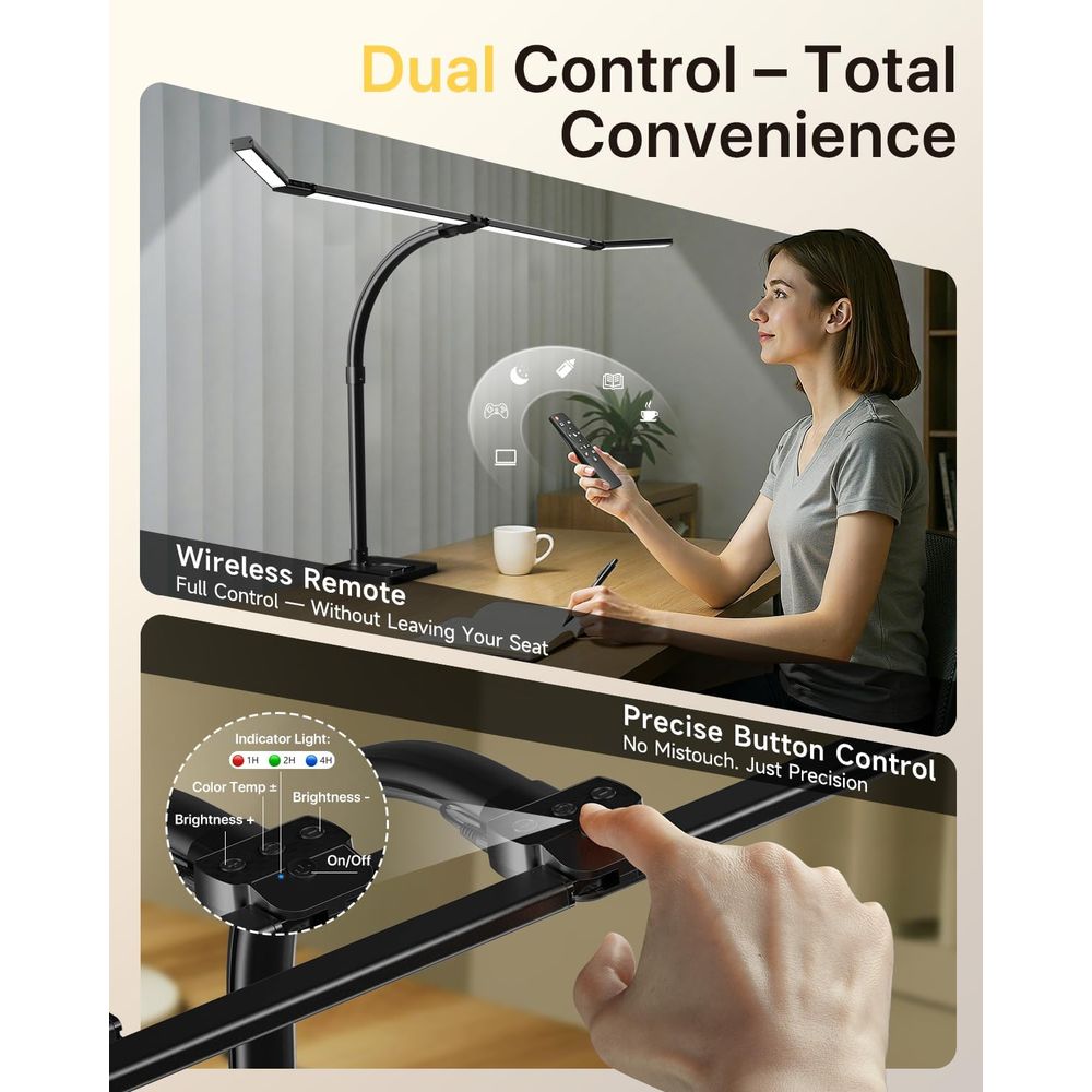 42-inch LED Desk Lamp with Adj - огляд і ціна Desk Setup Dual Monitor