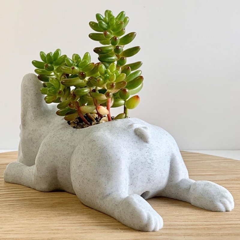 The Puppy Statue Planter Resin - огляд і ціна Desk Setup Plant
