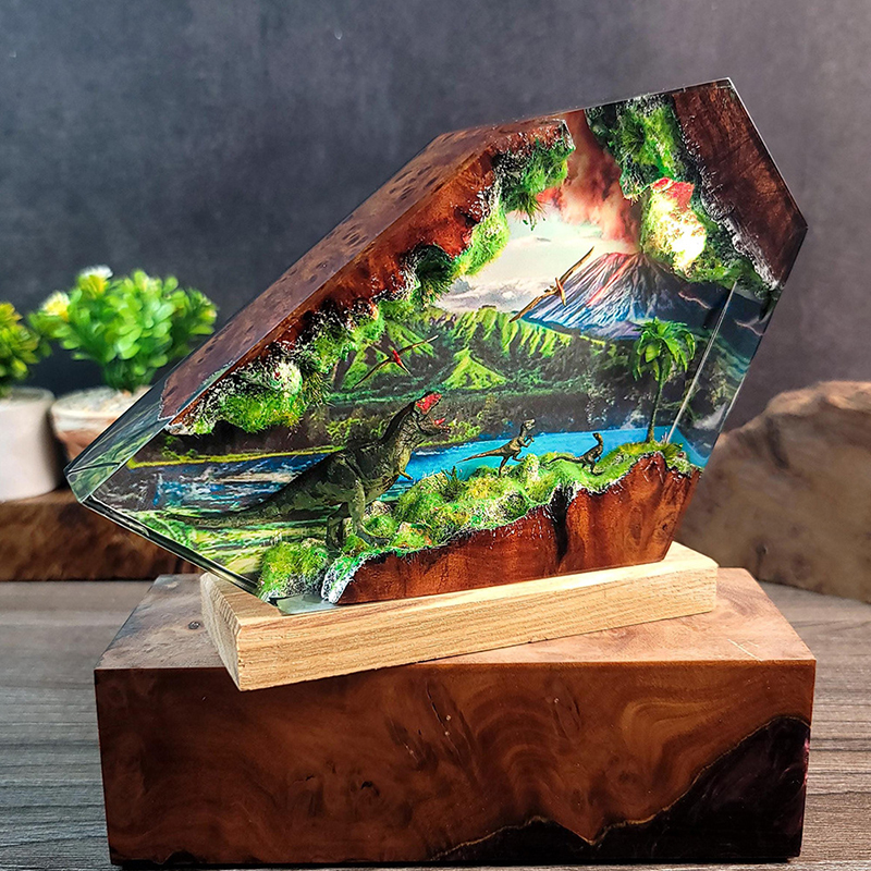 Table Resin Lamp Dinosaur Figu - огляд і ціна Desk Setup Desk