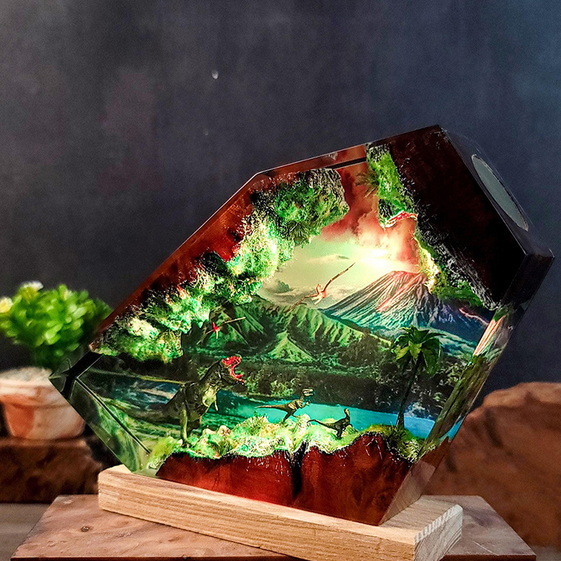 Table Resin Lamp Dinosaur Figu - огляд і ціна Desk Setup Desk