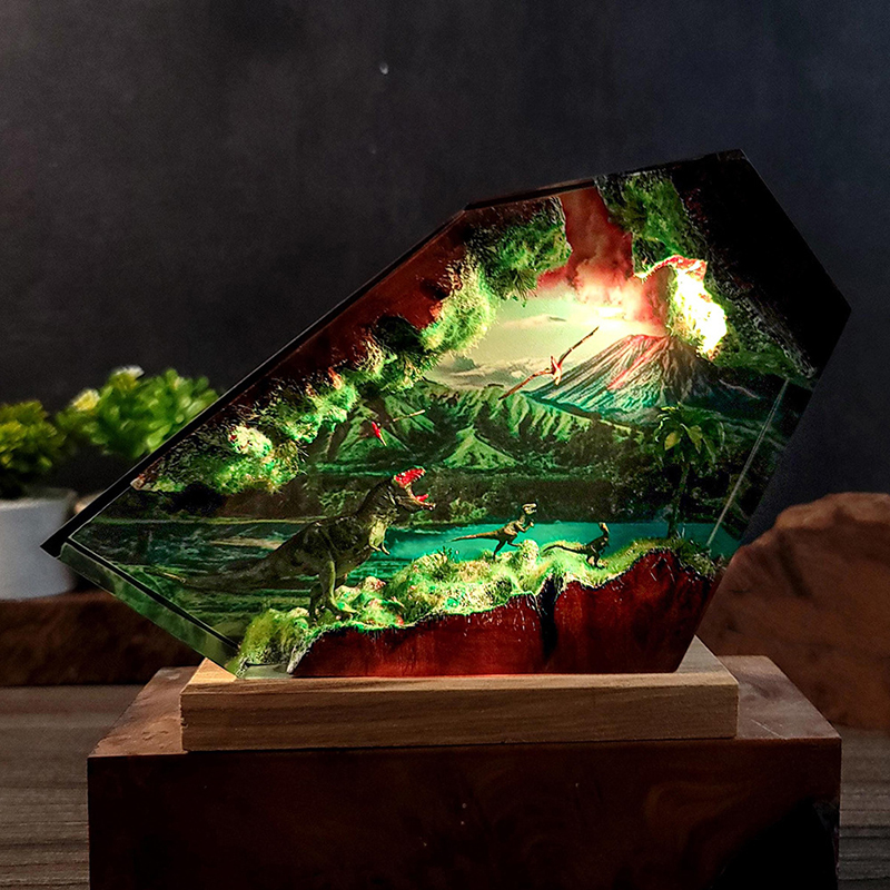 Table Resin Lamp Dinosaur Figu - огляд і ціна Desk Setup Desk