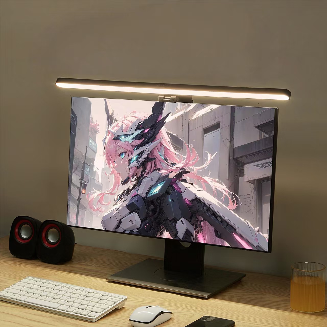 LED Monitor Light Hanging Desk - огляд і ціна Desk Setup Room
