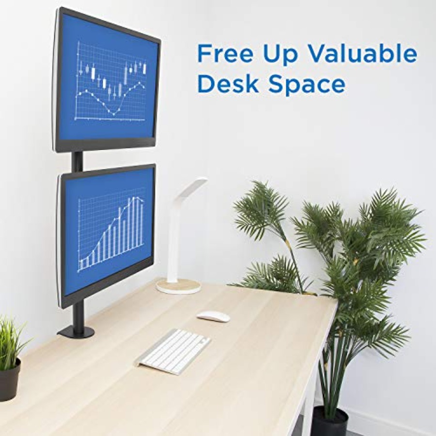 Vertical Dual Monitor Mount fo - огляд і ціна Desk Setup Dual Monitor