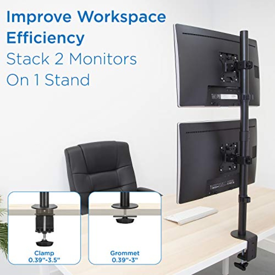 Vertical Dual Monitor Mount fo - огляд і ціна Desk Setup Dual Monitor
