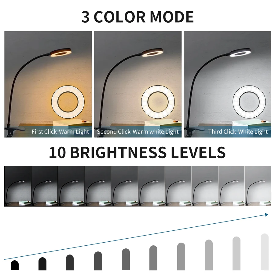 LED Desk Lamp Clip Light Recha - огляд і ціна Desk Setup Tech