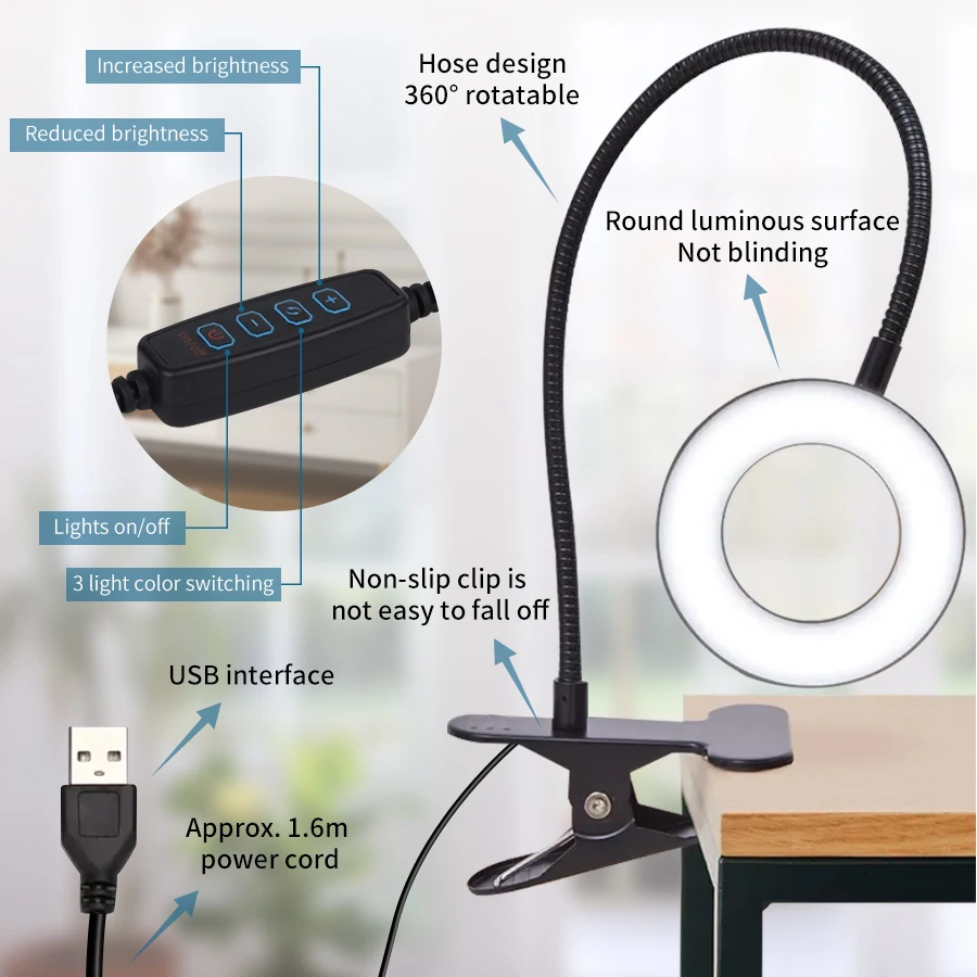 LED Desk Lamp Clip Light Recha - огляд і ціна Desk Setup Tech