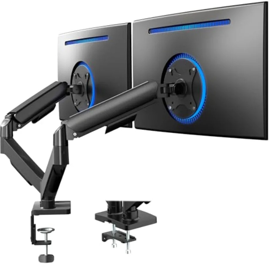 Dual Monitor Stand, Fully Adju - огляд і ціна Desk Setup Dual Monitor