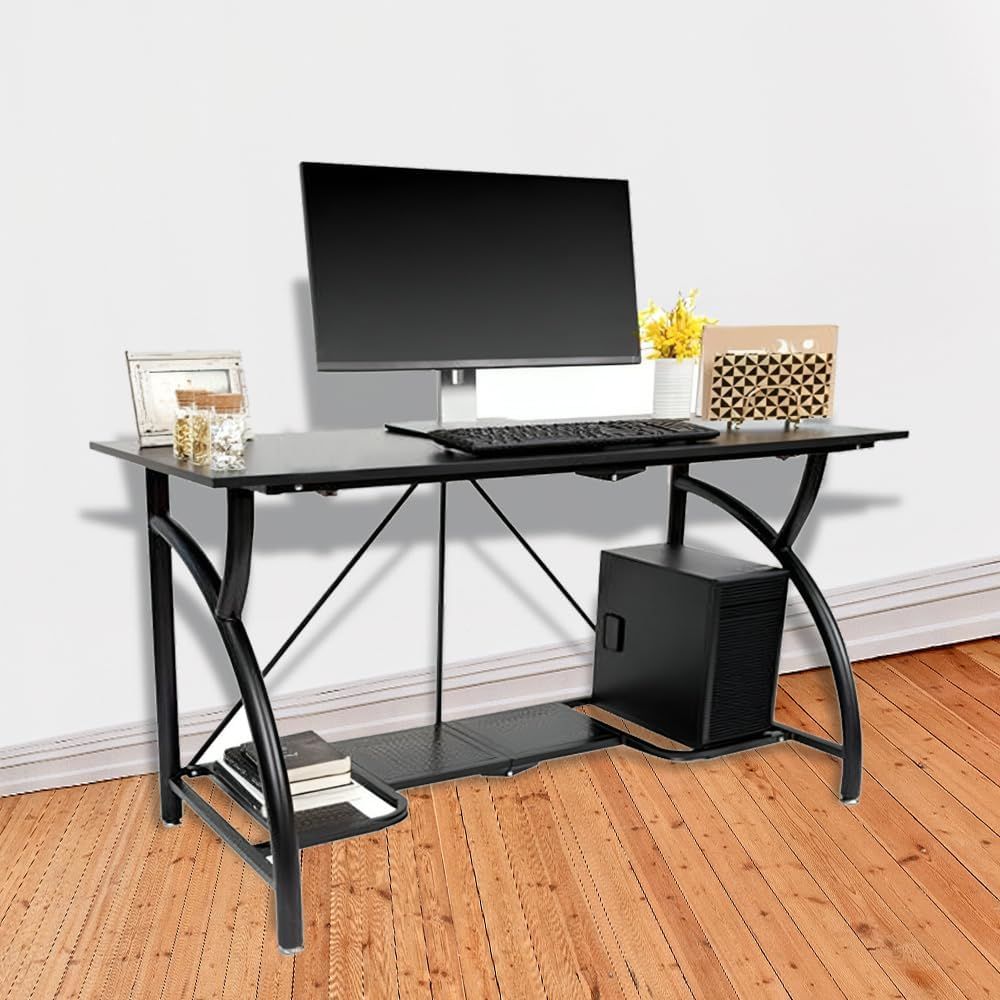 Space-Saving Collapsible Compu - огляд і ціна Desk Setup Dual Monitor