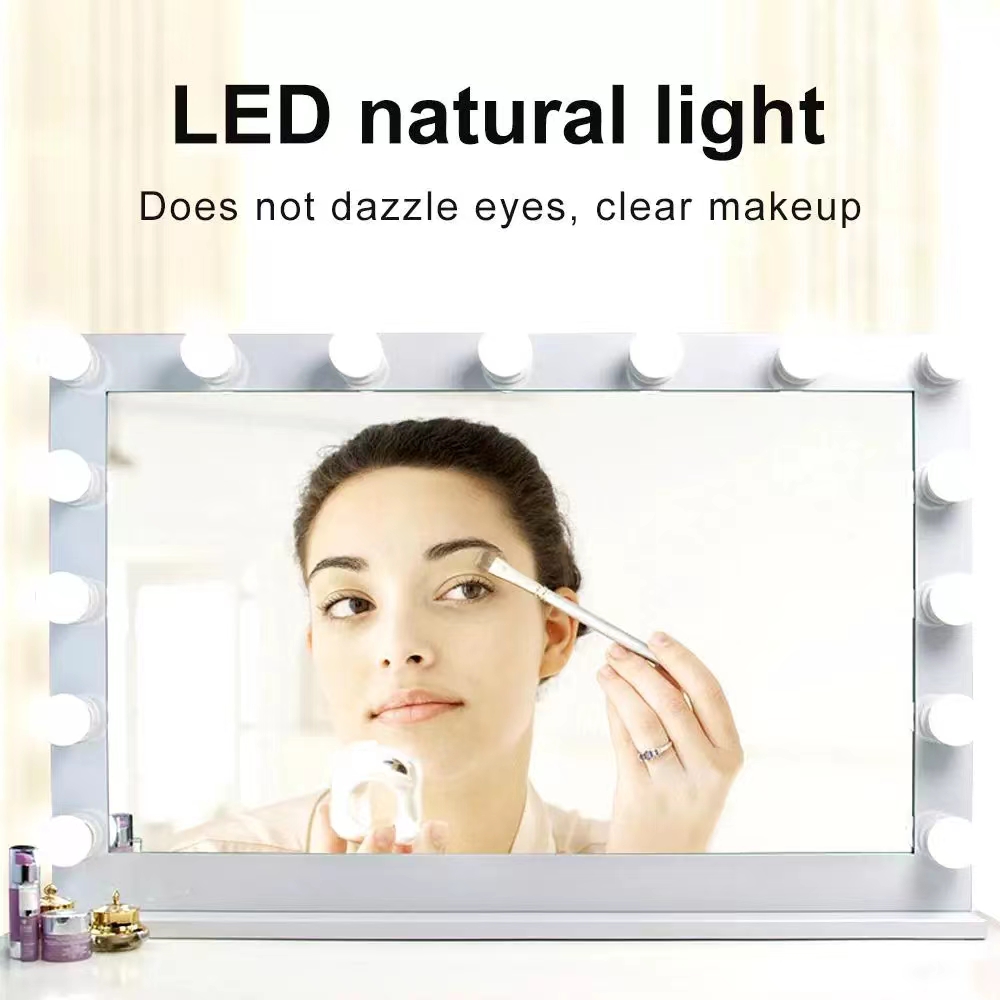 LED Light Paste Mirror Makeup  - огляд і ціна Desk Setup Room