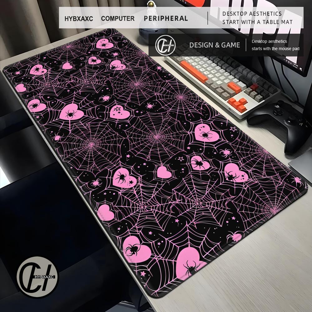 90x40 White or Pink Spiderweb  - огляд і ціна Desk Setup Tech