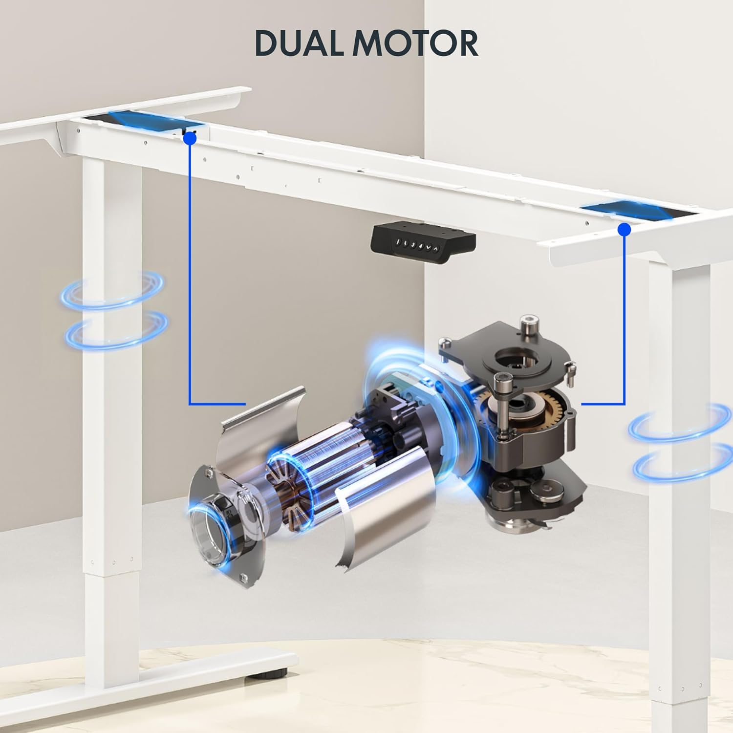 Large Electric Standing Desk w - огляд і ціна Desk Setup Dual Monitor