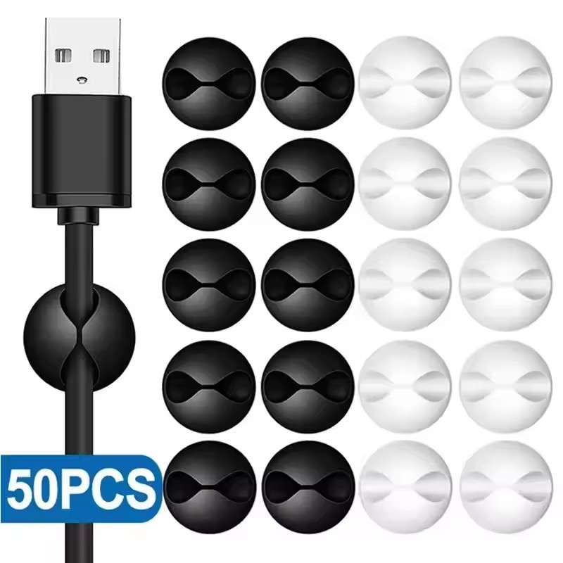 5/50Pcs Desktop Wall Cable Cli - огляд і ціна Desk Setup Organization