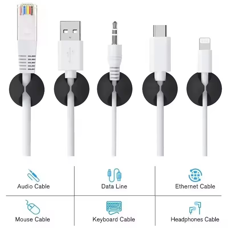 5/50Pcs Desktop Wall Cable Cli - огляд і ціна Desk Setup Organization
