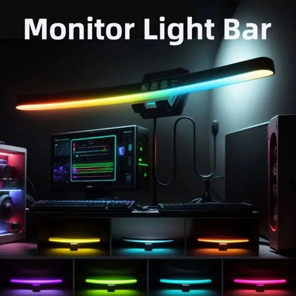 Curved Monitor Light Bar 3 Col - огляд і ціна Desk Setup Room