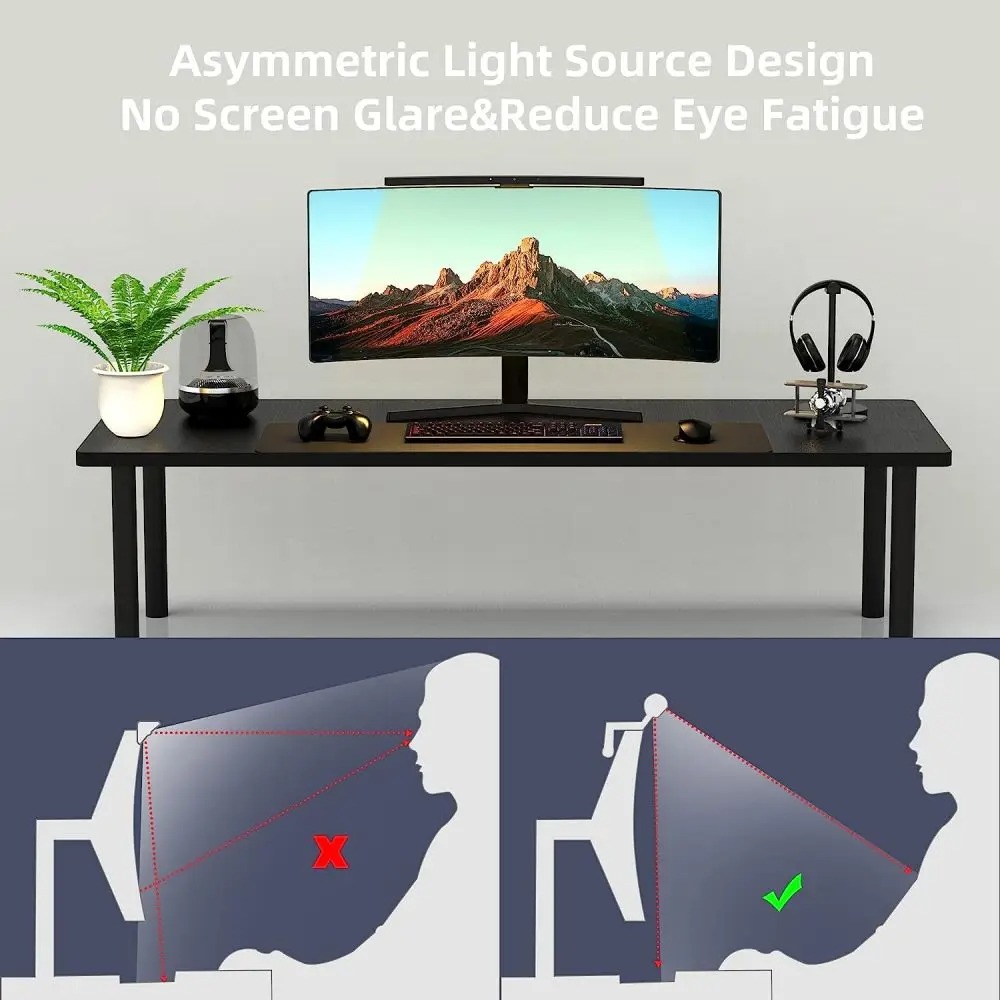 Curved Monitor Light Bar 3 Col - огляд і ціна Desk Setup Room