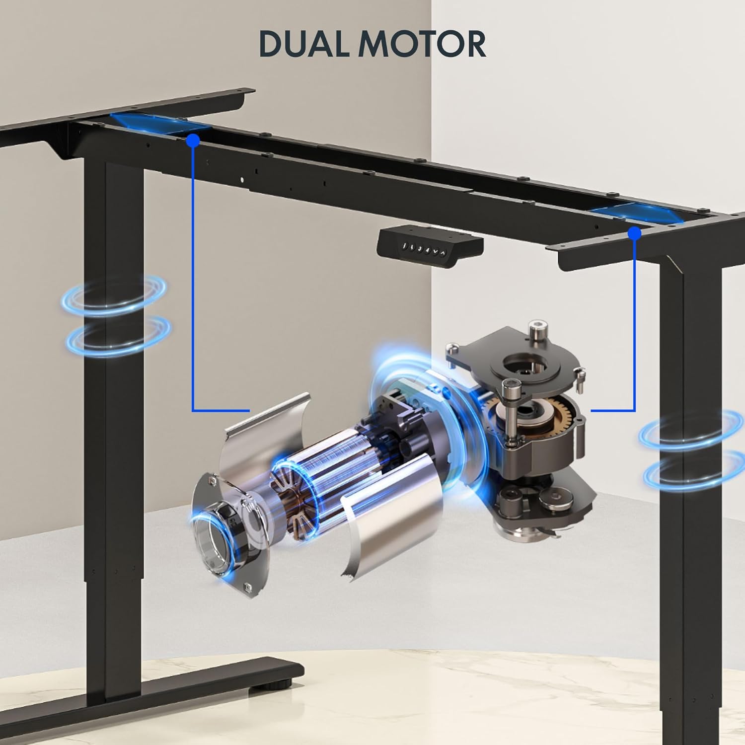 Large Electric Standing Desk w - огляд і ціна Desk Setup Dual Monitor
