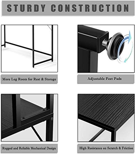 55 Inch Black L-Shape Corner W - огляд і ціна Desk Setup Dual Monitor