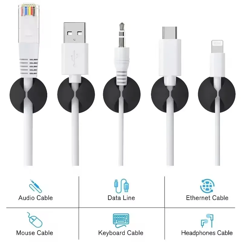 5/50Pcs Desktop Wall Cable Cli - огляд і ціна Desk Setup Organization