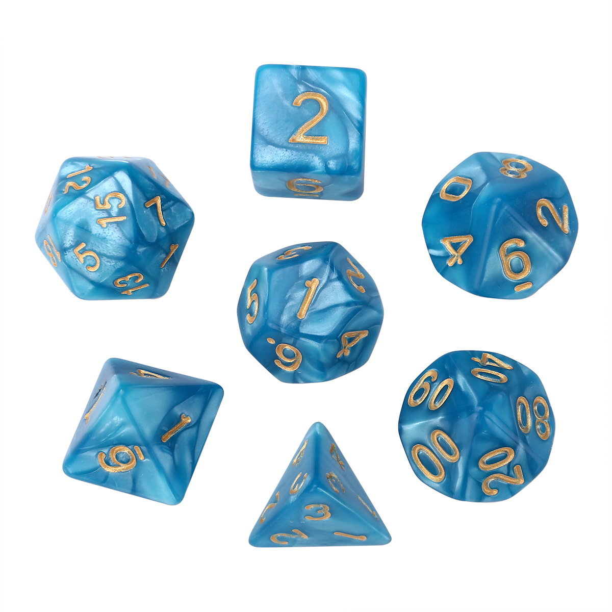 7 Pcs Set Blue Gold Color Poly - огляд і ціна Desk Setup Gaming