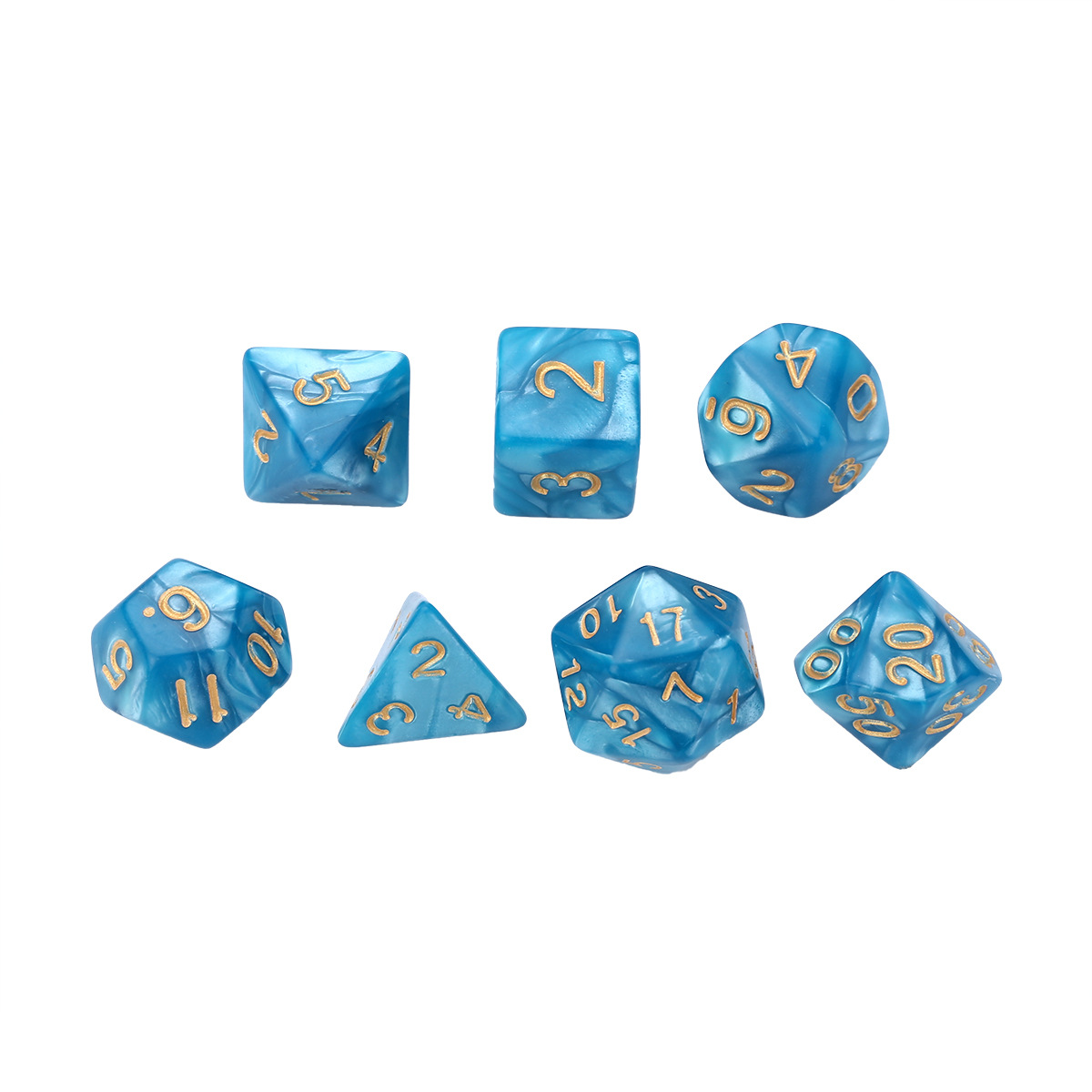7 Pcs Set Blue Gold Color Poly - огляд і ціна Desk Setup Gaming