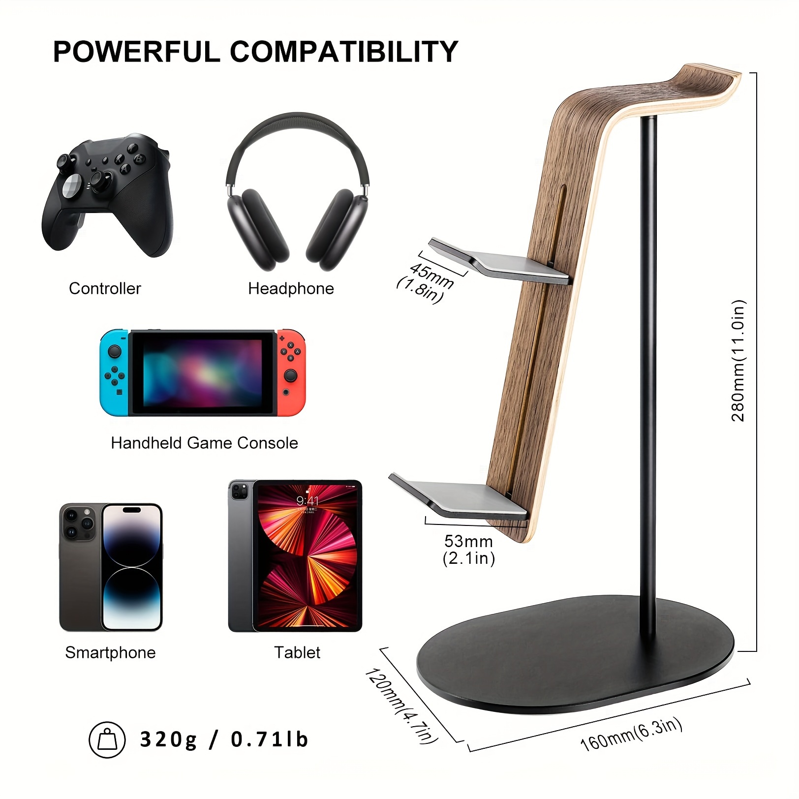 Wooden Controller & Headset Ho - огляд і ціна Desk Setup Gaming