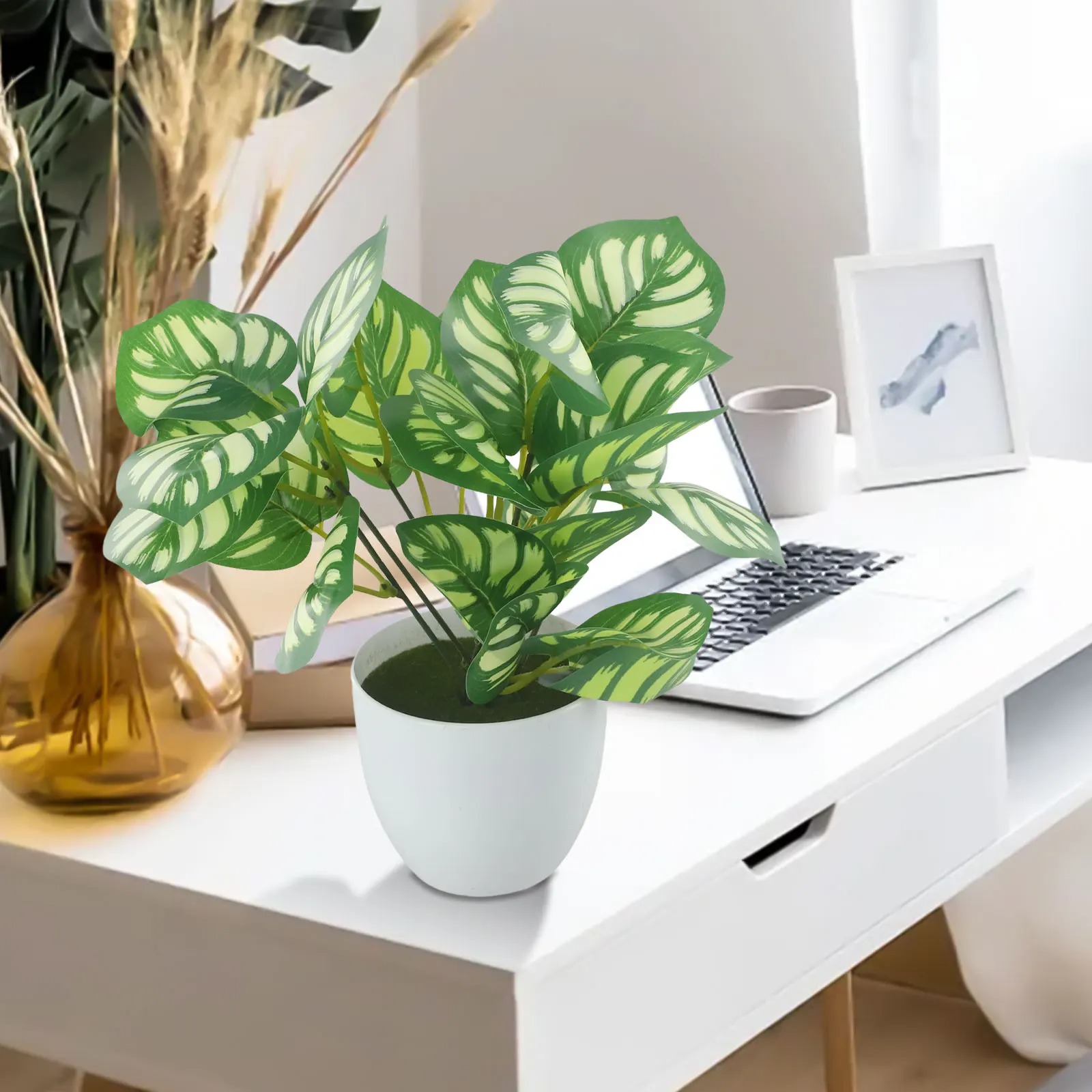 1PC Artificial Foliage Plant P - огляд і ціна Desk Setup Plant