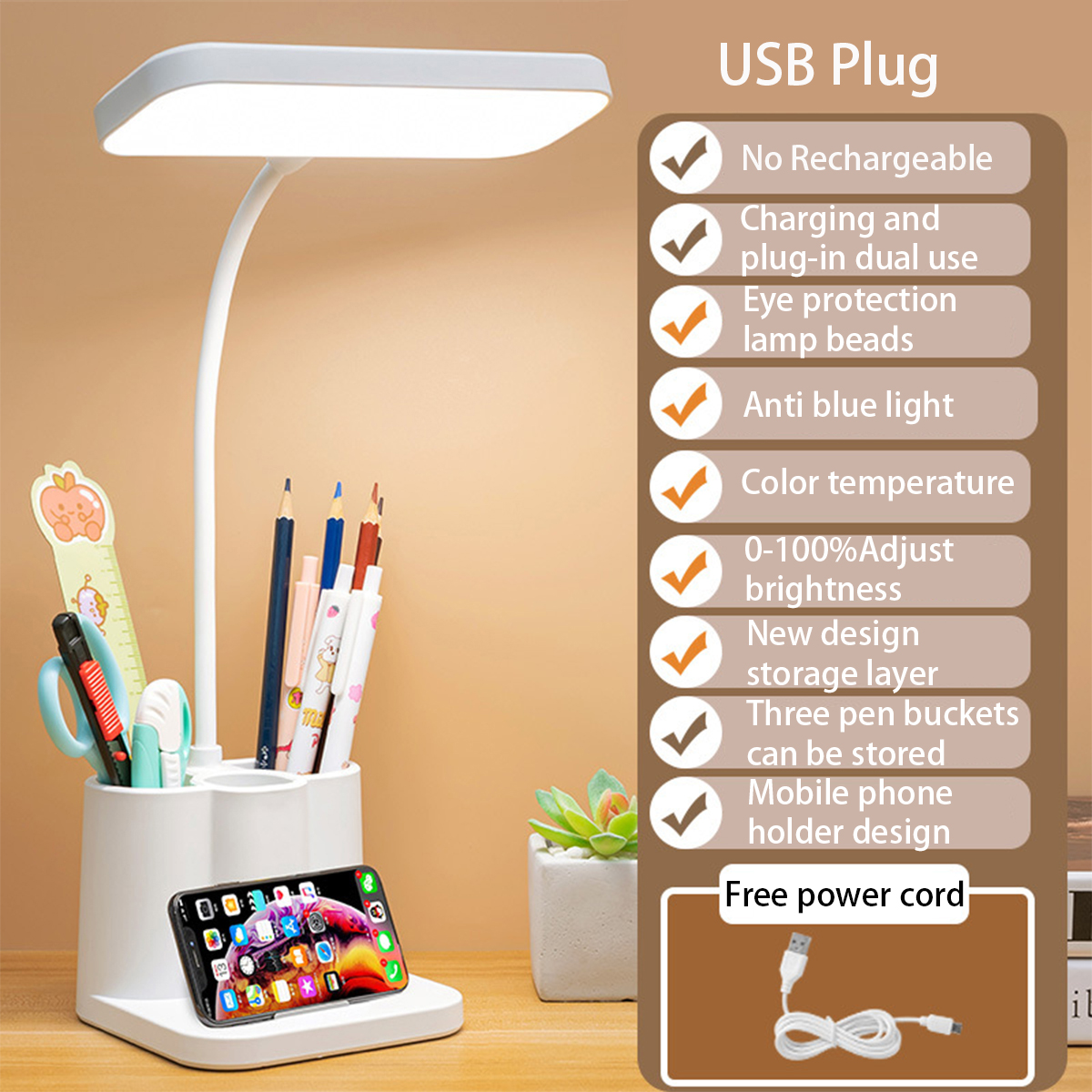 USB LED Table Lamp 3 Colors Ey - огляд і ціна Desk Setup Tech