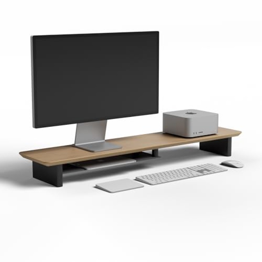 White Oak Dual-Tier Ergonomic  - огляд і ціна Desk Setup Dual Monitor