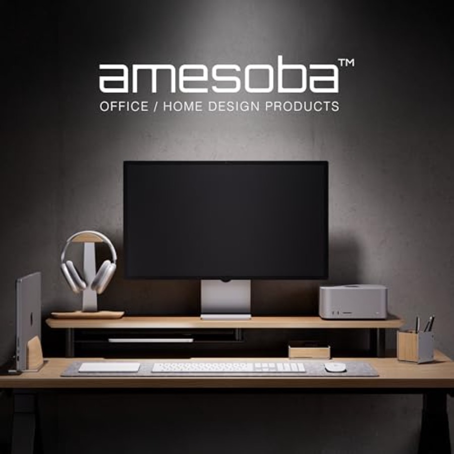 White Oak Dual-Tier Ergonomic  - огляд і ціна Desk Setup Dual Monitor