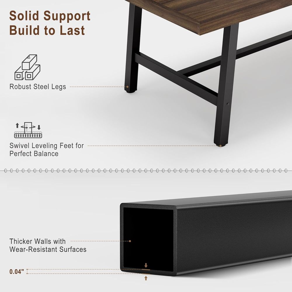 Extra Long Industrial-Style Ru - огляд і ціна Desk Setup Dual Monitor