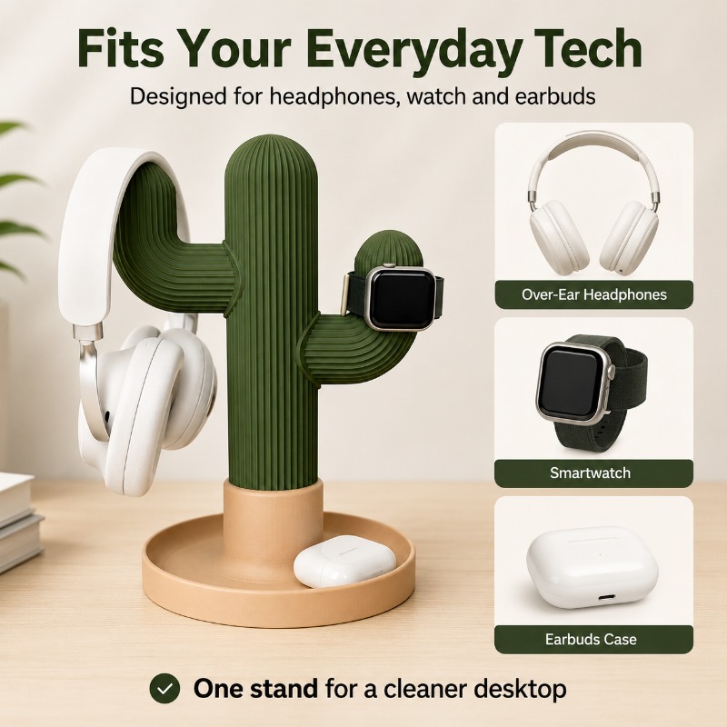 Minimalist Cactus Headset Stan - огляд і ціна Desk Setup Organization