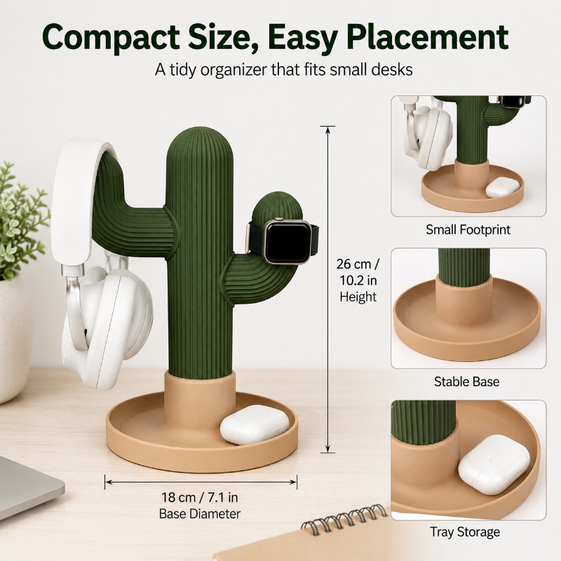 Minimalist Cactus Headset Stan - огляд і ціна Desk Setup Organization